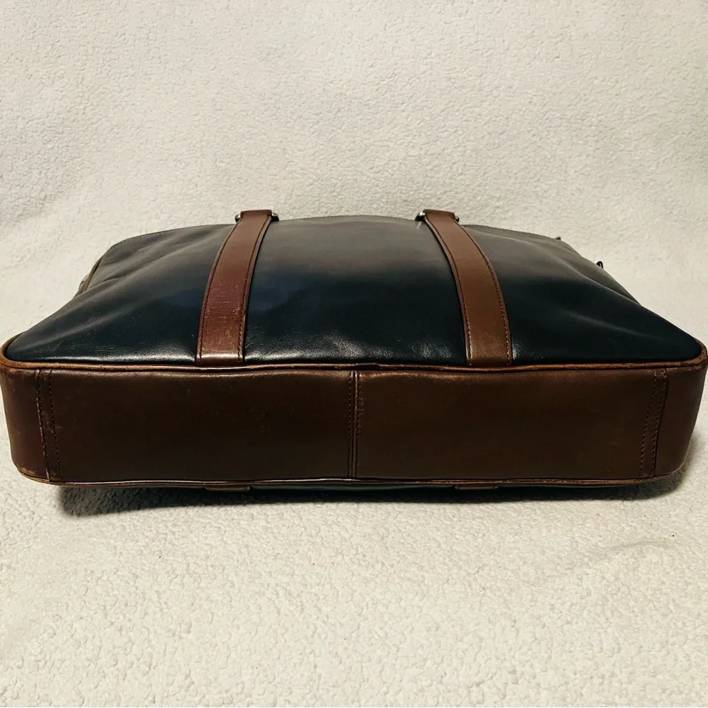 Coach Slim Bicolor Leather Briefcase - Picture 11 of 13